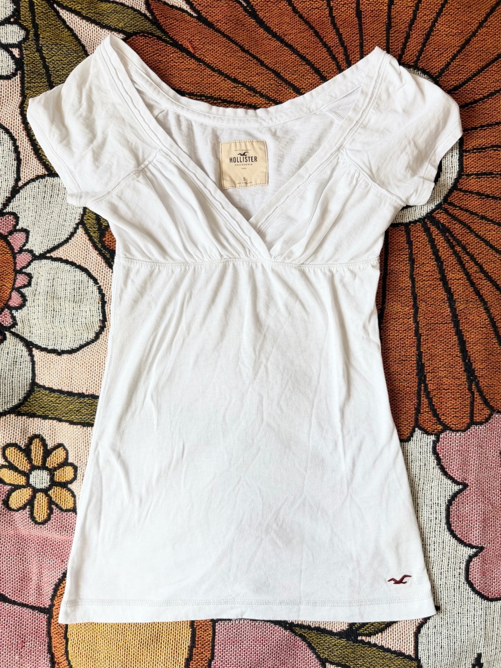 Vintage Y2K Hollister Babydoll Top White Size Small